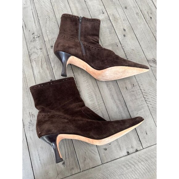 Michael Kors Brown Suede Ankle Boots - Picture 5 of 7